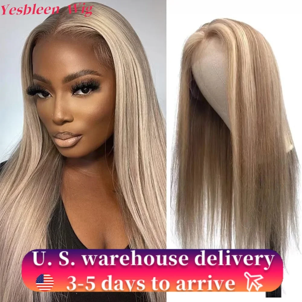 13X6 P18/613 Honey Blonde Human Hair Lace Frontal Wigs 28 30 Long Inch 180% Brazilian Remy 13X4 Transparent Lace Front Wigs