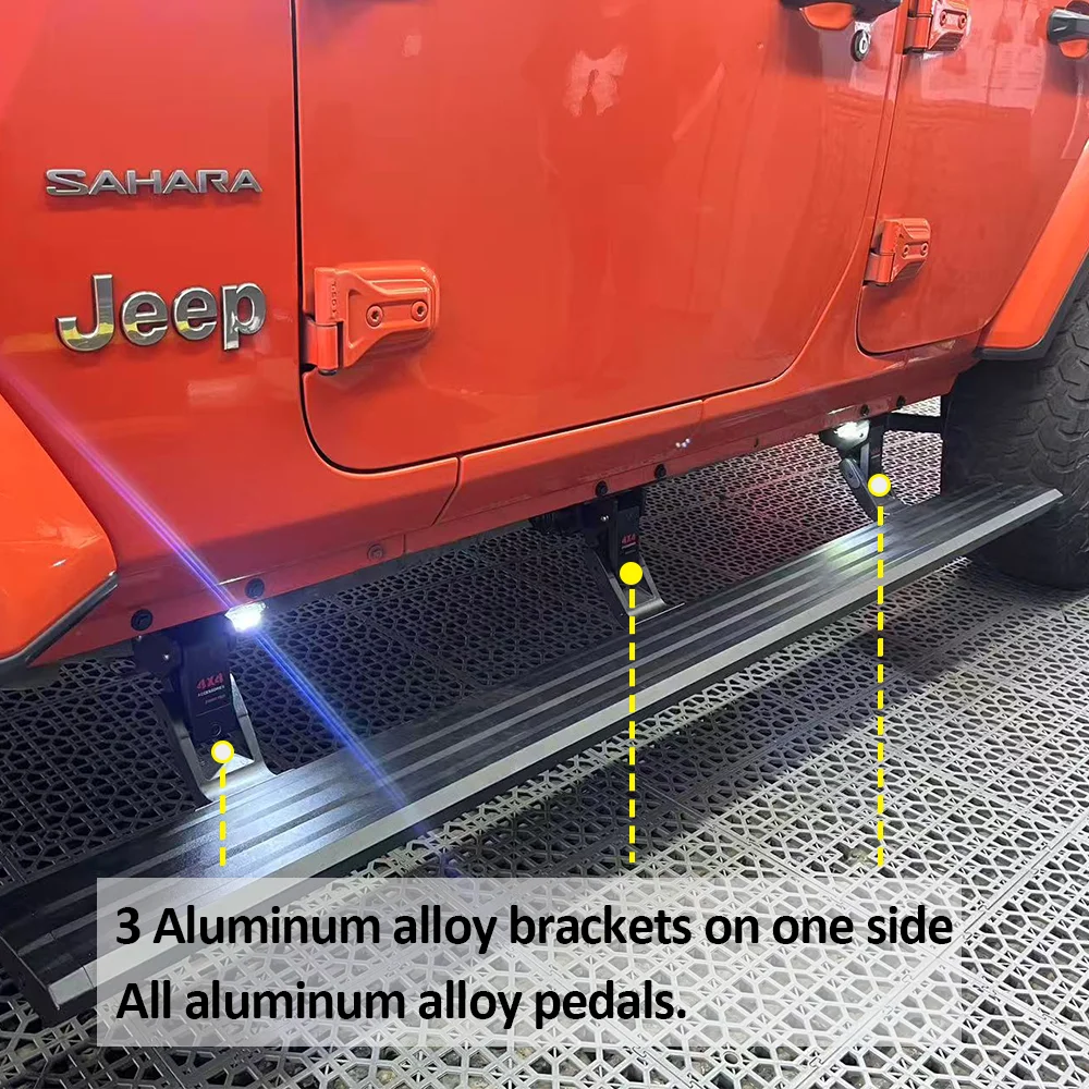 For 4x4 Automatic Electric Retractable Foot Running Boards Power Side Steps for Jeep Wrangler JL Unlimited 2019 2020