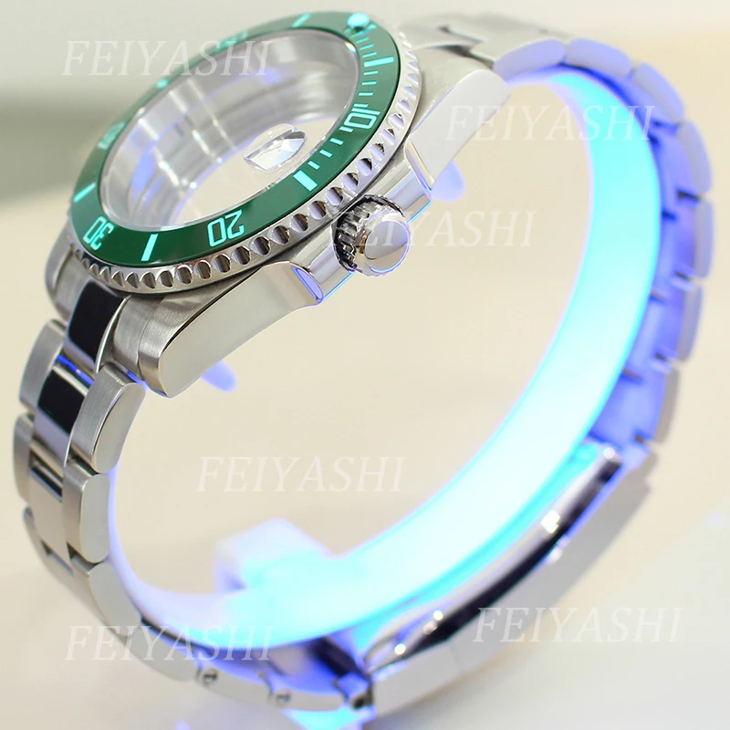 40mm Men's Watch Case 316L Stainless Steel Luminous Bezel For Seiko NH35 NH34 NH36/38 Miyota 8215 ETA 2824 Movement 28.5mm Dial