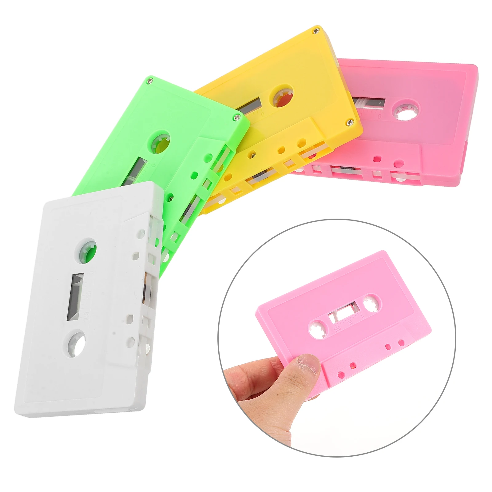 

4 Pcs Retro Tape Wall Decoration Blank Cassette Tapes for Recording Ornaments Audio Cassettes