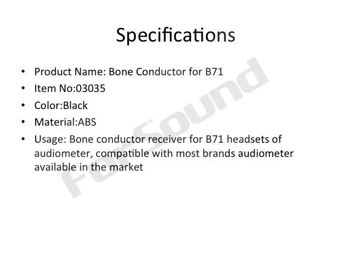 B71 Bone Conduction Audiometer Headphone Transducer Direct Plug Type Headset for Hearing Test