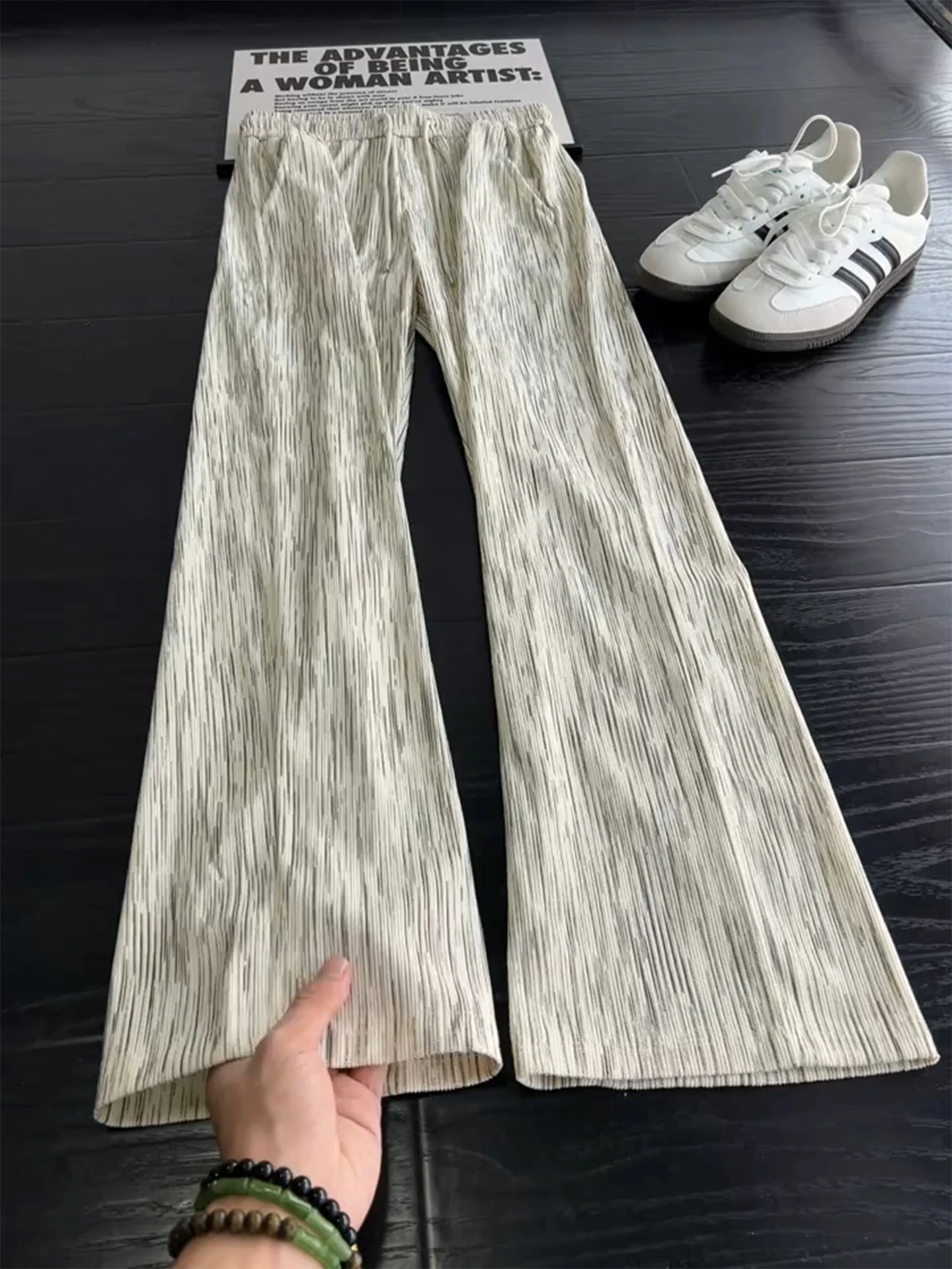 American Dyed Ice Silk Wide Leg Pants Men Summer Thin Texture Loose Casual Trousers Breathable Comfortable Straight Cut Pants