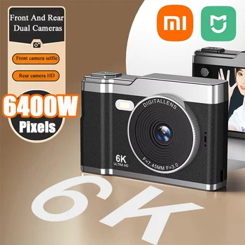 Xiaomi-子供,学生,10代の若者向けのデジタルカメラ,セルフィー,6k,4k,2.4インチ,IPSディスプレイ,8倍ズーム,64mp
