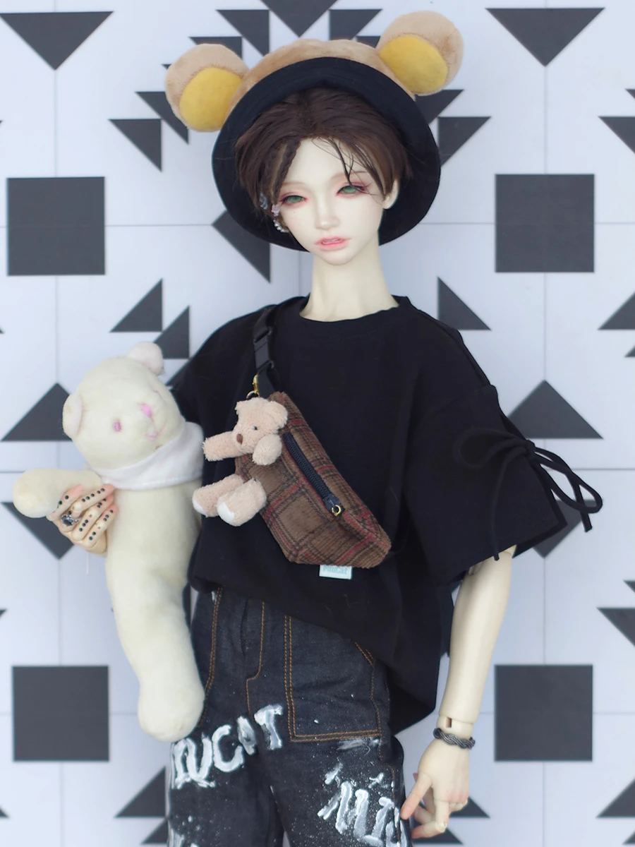 BJD Clothes Doll Top Tie Up Short Sleeved T-shirt For 1/3 BJD SD DD SD17 Uncle POPO68 Doll Accessories