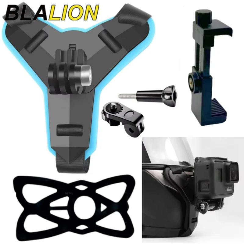 

BLALION ремень для мотоциклетного шлема, подставка для телефона, держатель для GoPro Hero 12 11, Insta360 X4, экшн-спортивная камера, полнолицевой держатель