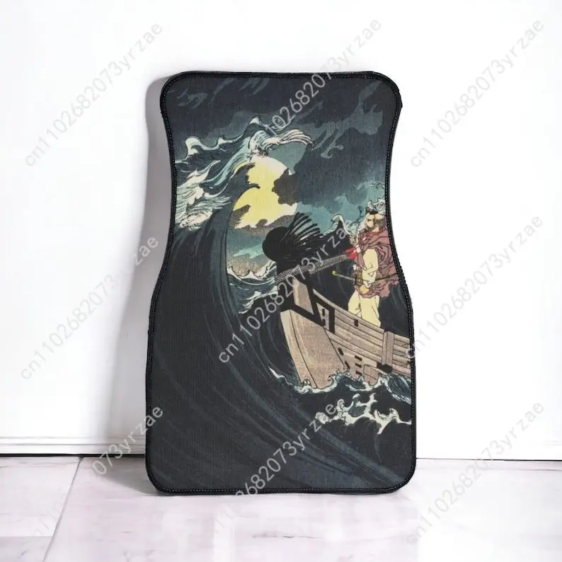 

Kanagawa Great Wave 4pcs Universal Car Floor Mats All-Season Fashionable Auto Interio Absorbent Non-Slip Washable Car Floor Mats