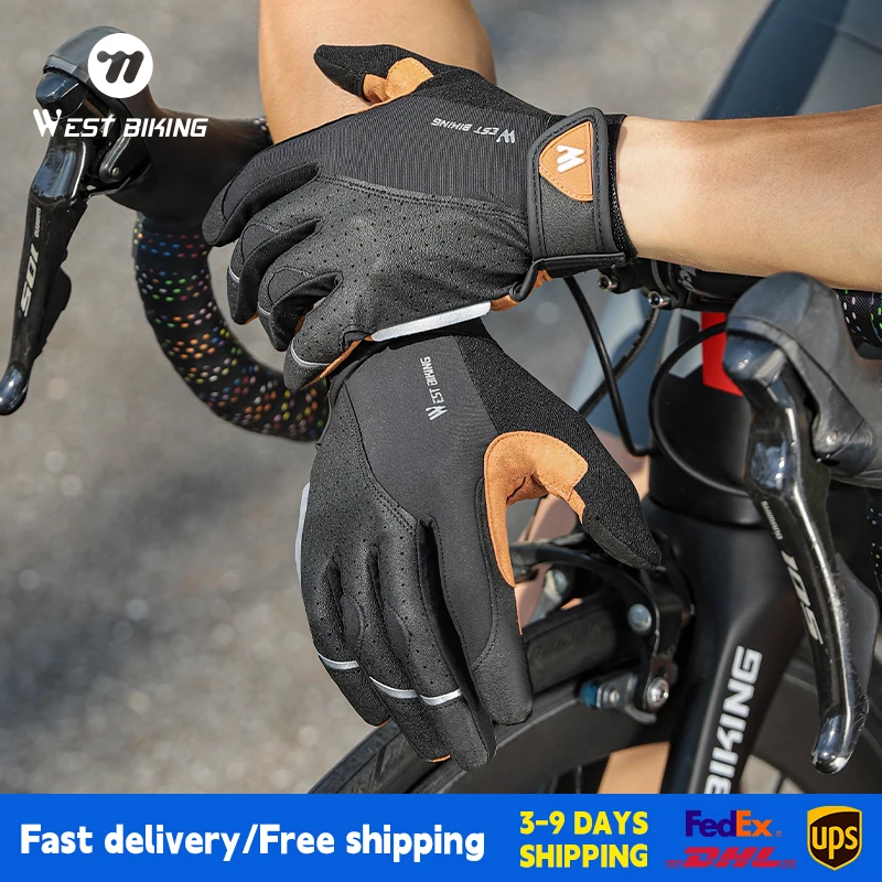 

Велоперчатки WEST BIKING, полнопальцевые, для велоспорта, для мужчин и женщин, весна-осень, для спортзала, мотоцикла, кемпинга, походов