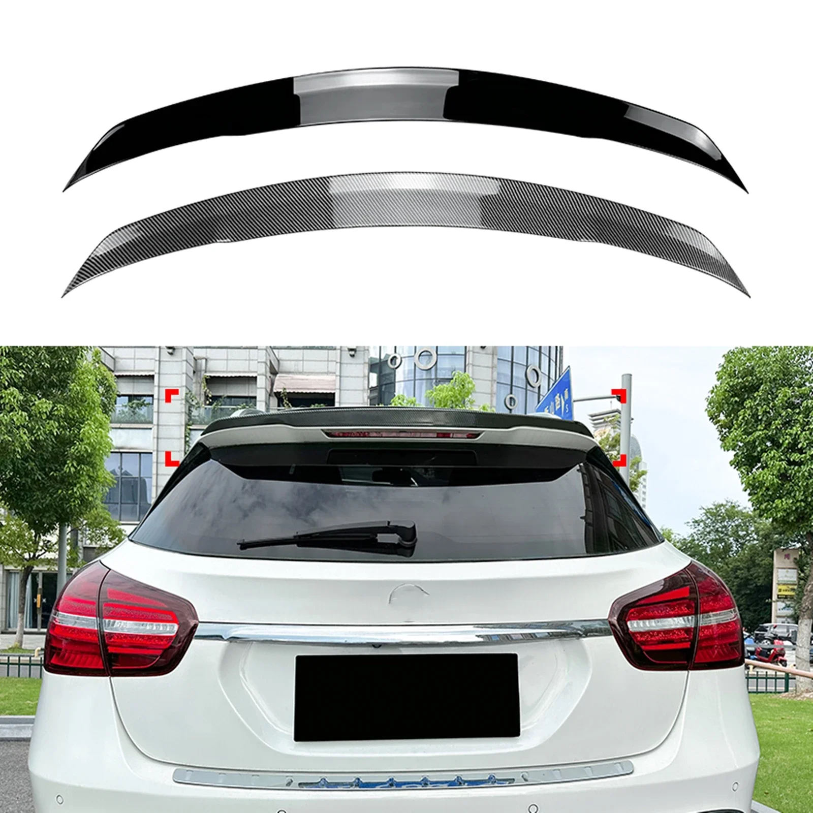 New！ For Mercedes Benz X156 GLA Class GLA180 GLA200 GLA250 GLA45 AMG 2014-2019 Rear Trunk Roof Spoiler Wing Car Upper Splitter L