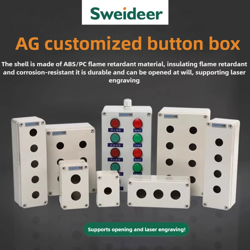 

Выключатель аварийной остановки, индикатор, кнопка управления, пластиковая электрическая двухрядная самовозвращающаяся коробка с отверстием 22 мм