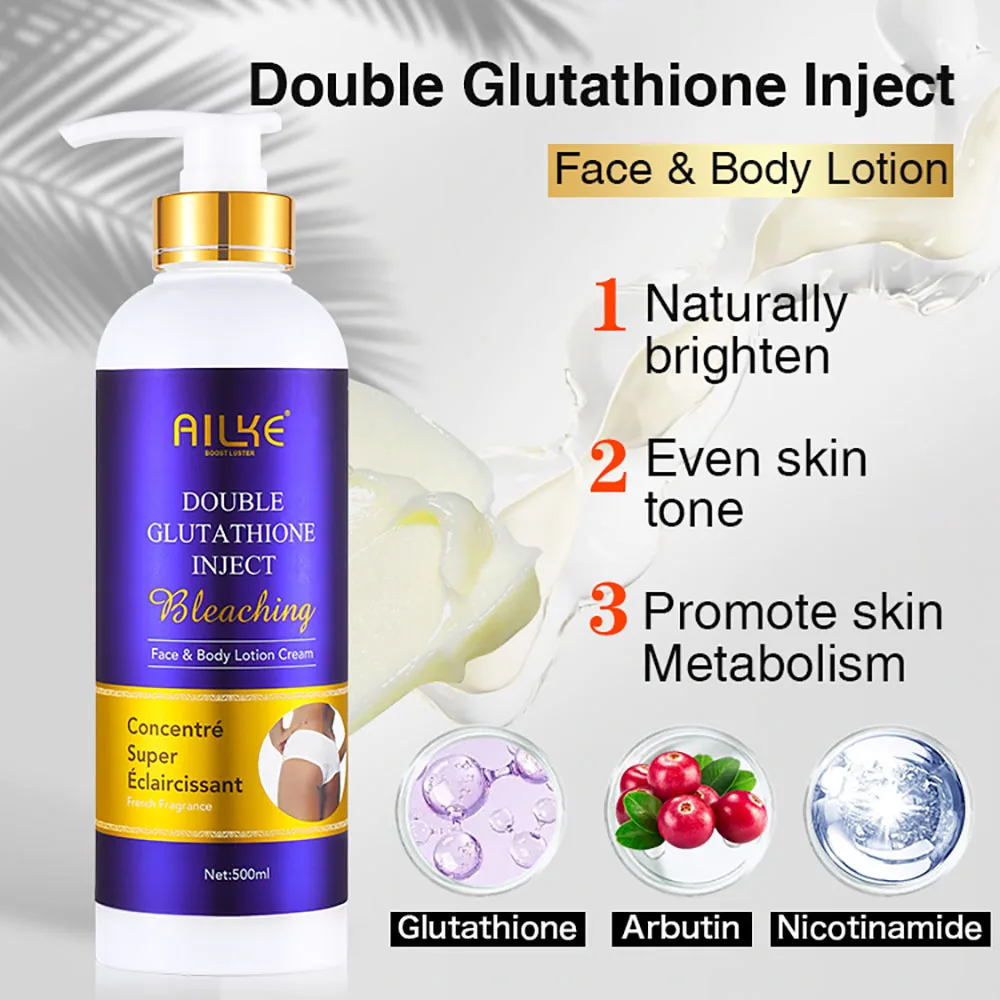 AILKE Nourishing Moisturizing Lightening Body Lotion, With Glutathione Advanced Collagen, Reduce stretch marks and Eye dark spot