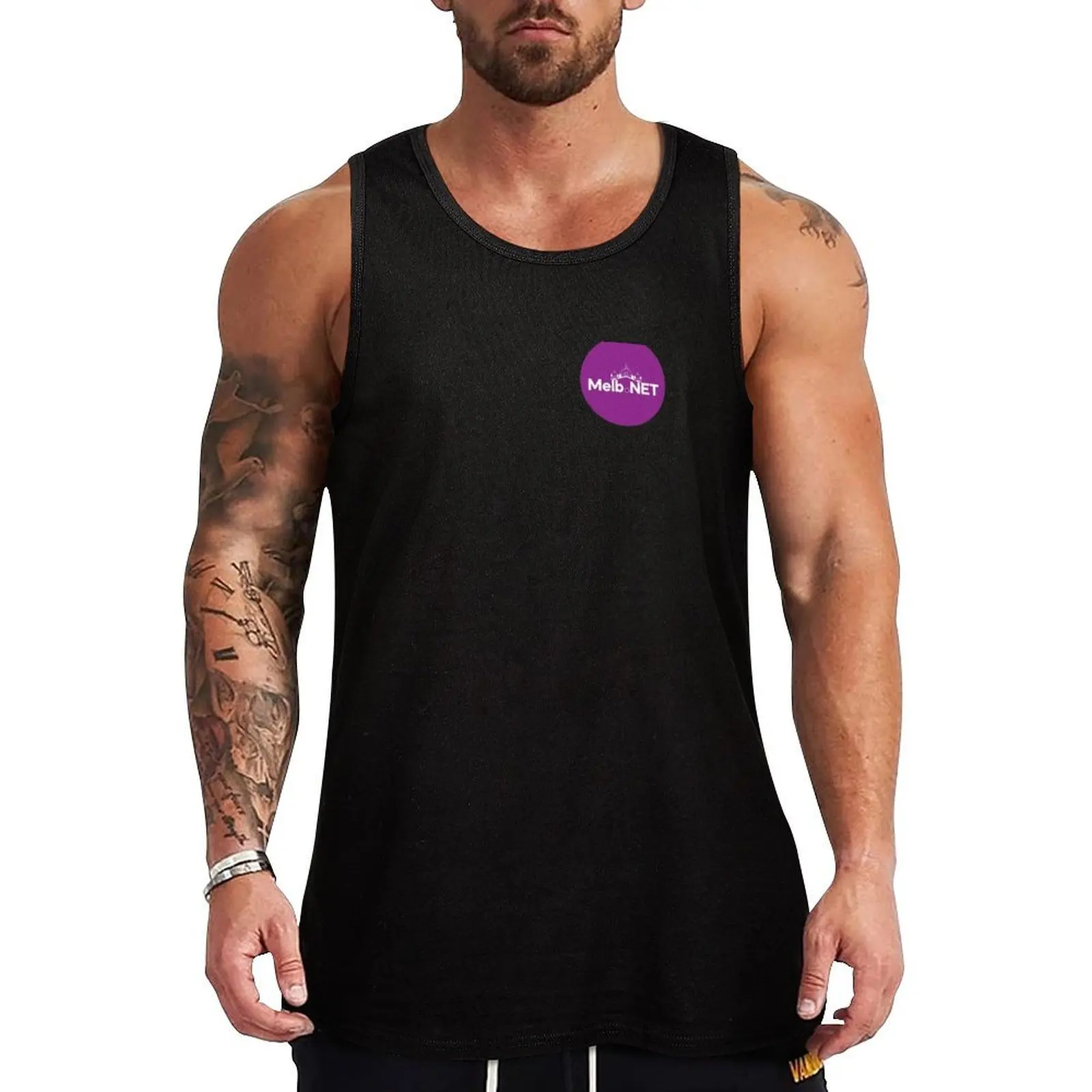 

MelbNET Logo Tank Top High Breathable Tank Top Lightweight Cool Shirt