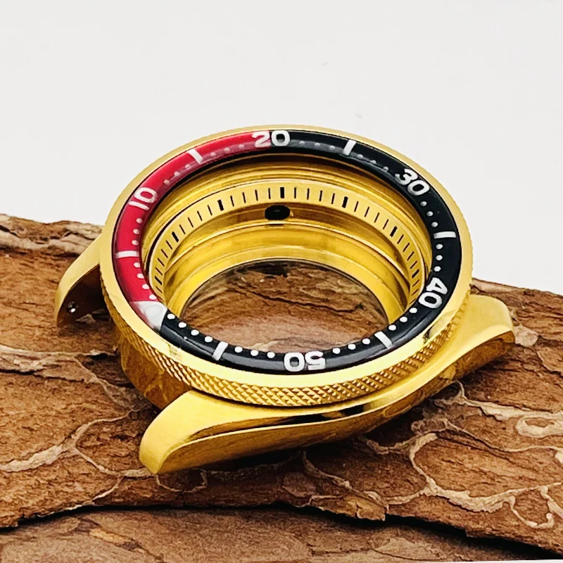 41mm Mod Gold Watch Case NH35 Case fit Seiko SKX007 SRPD for NH35 NH36 Watch Movement Transparent Back Case 20ATM Man Watch Case