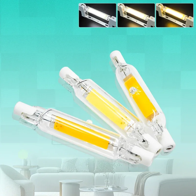 6pcs/lot R7S LED Bulb 78mm 118mm J78 J118 Glass COB Tube 5W 10W 20W R7s Corn Lamp 220V 110V Energy Saving Replace Halogen Light