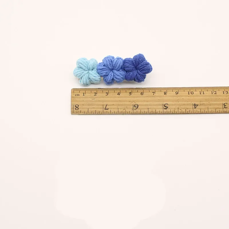 1pc Hair Clip Handmade Woolen Knitted DIY Spring Universal Finished Flower Gradient Retro Small Fresh Banger Crochet Para Tejer