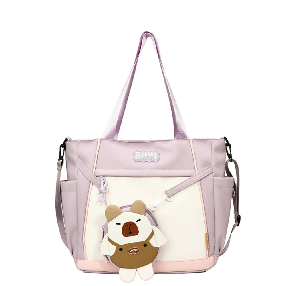 

Fashion Japanese Style Capybara Shoulder Bag Harajuku Causal Students School Bag Oxford Cloth Large Canvas Tote Bag Children