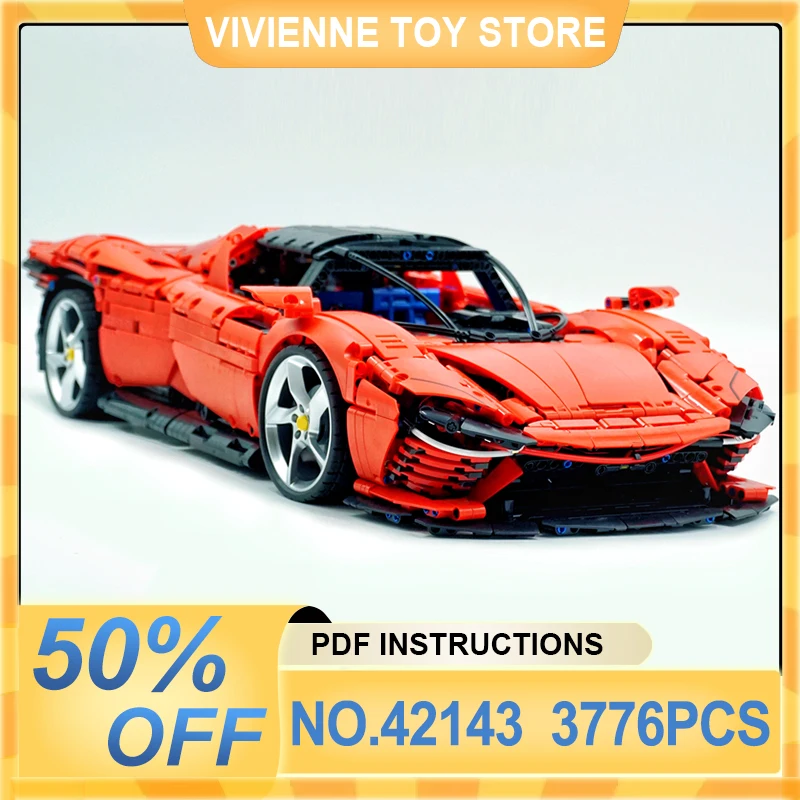 MOC 42143 Technical Red SP3 Sport Car Building Block 1:8 Speed Vehicle Hpercar Bricks Puzzle Assembly Toy Christmas Gift For Kid