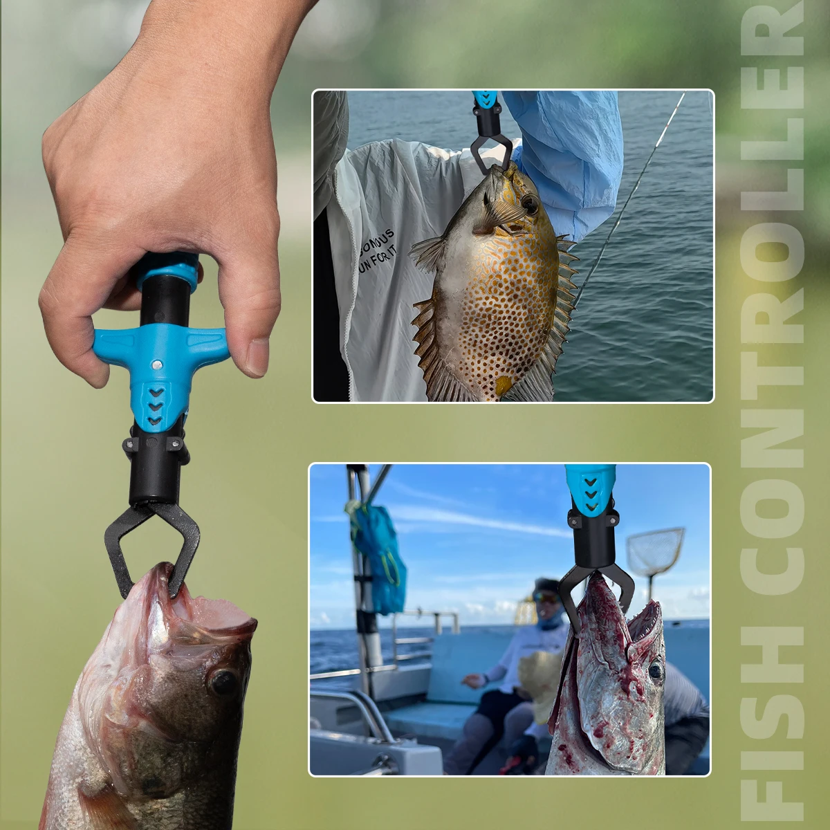 مجموعة أدوات صيد مكونة من 7 قطع، كماشة صيد احترافية طويلة الأنف، مقص قطع خط مضفر مقاوم للمياه المالحة