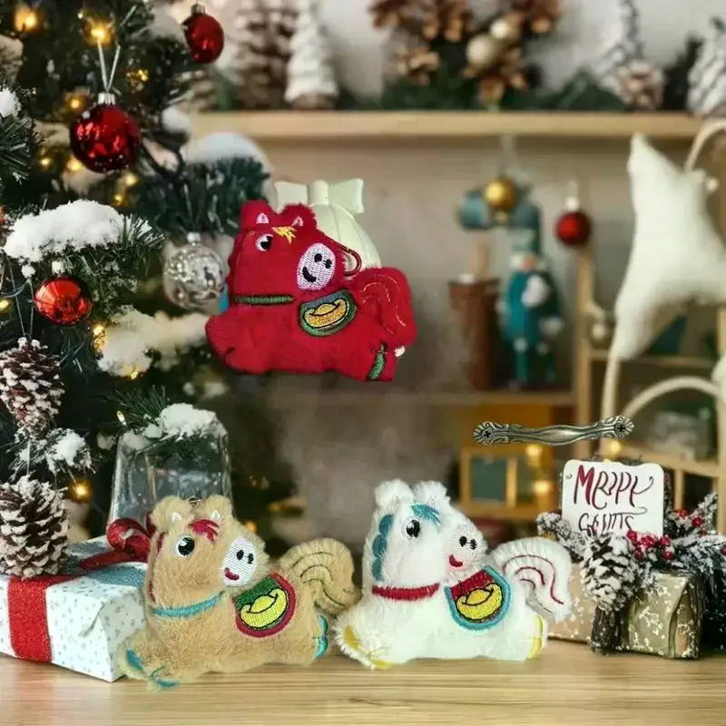 1Pcs Doll 2026 Year of the Horse Realistic Plush Pony Mascot Home Decoration Soft New Born Present