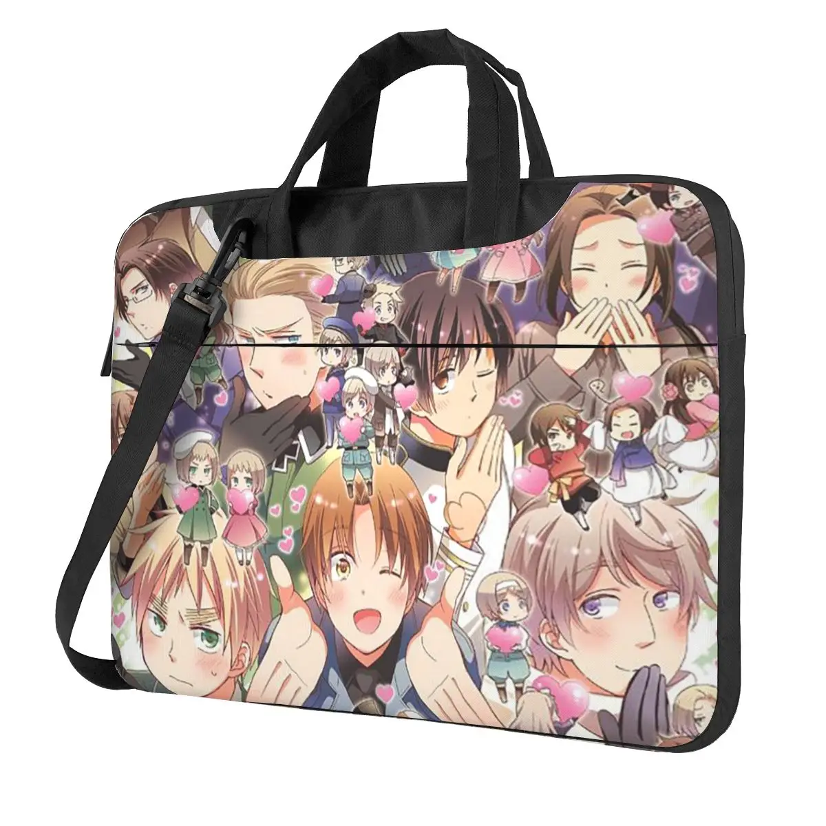 Hetalia Group World Stars Crossbody Laptop Bag Case Computer Bag Resistant Protective Notebook Pouch for Macbook Pro Lenovo