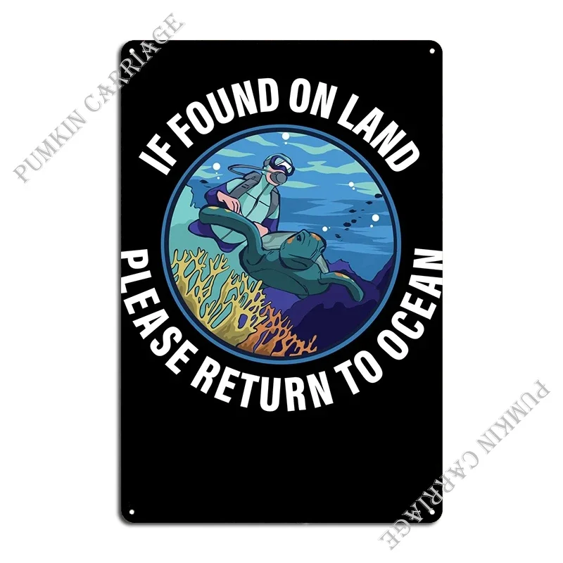 Please Return To The Ocean Metal Plaque Poster Pub Mural Cave Garage Wall Cave Tin Sign Poster