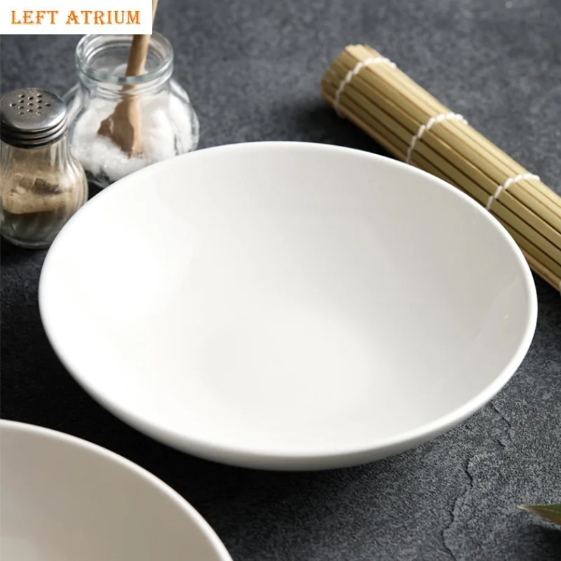 

Solid Color Circular Ceramic Plate, Soup Bowl, Dessert Plate, Dishes, Deep Dish, Tableware, Fruit Salad Bowl, Kitchen Utensils