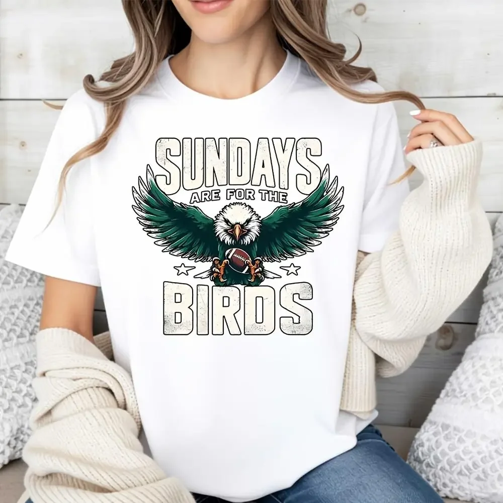 Sundays Are For The Birds Eagle Holding Football Graphic, T-Shirt, American Football Game Day Fan Apparel, Casual Weekend Wear