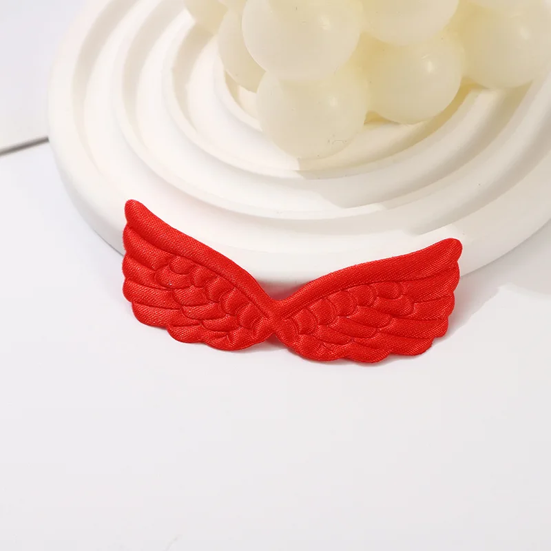 80 Stück 6,5*2CM Satin-Engelsflügel-Applikationen zum Aufnähen für DIY Haarspangen-Zubehör, Stofftaschen, Geschenkverpackungen, Dekoration – Detail 6