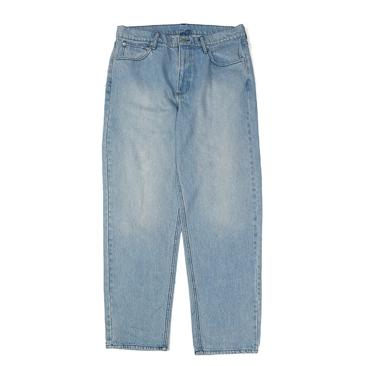 

Белые джинсы с американской талией в стиле ретро, свободные прямые повседневные джинсы, синие джинсы со средней высокой талией на молнии, осенние молодежные джинсы