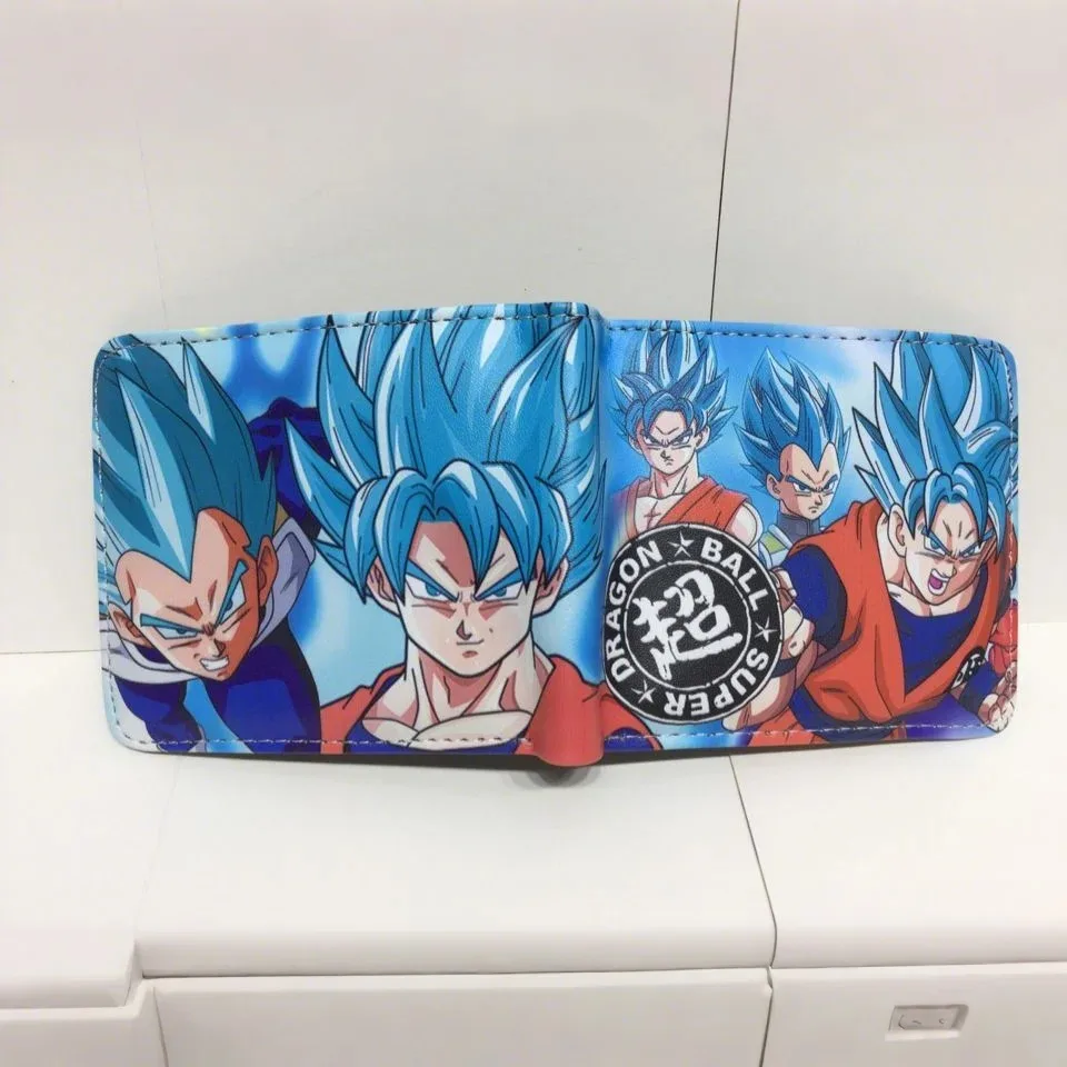 Anime Dragon Ball Son Goku Portafoglio PU Portamonete impermeabile Portamonete portatile pieghevole fresco multifunzionale Portamonete regalo