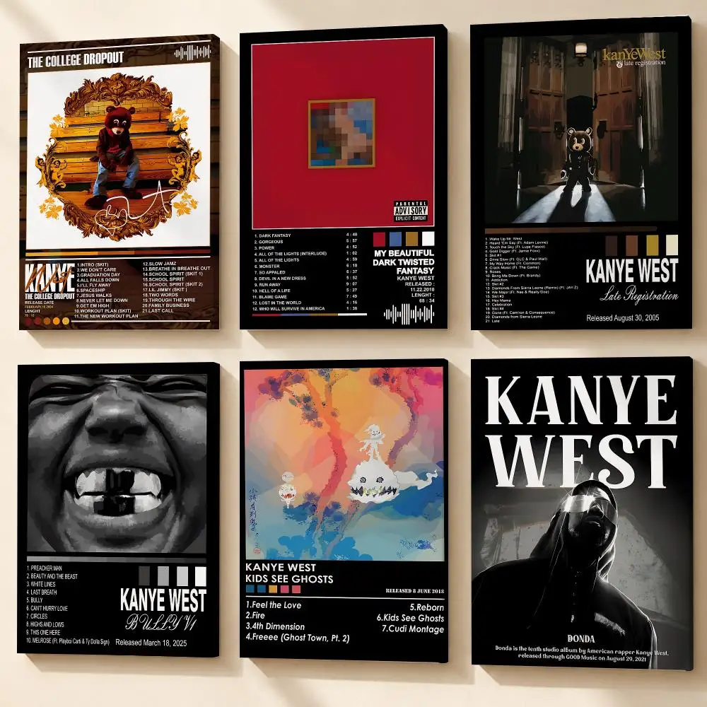 Singer K-kanye west Framed Wall Painting Canvas Poster Wooden Stretcher Frame Inner Frame Kit for Wall Art Painting