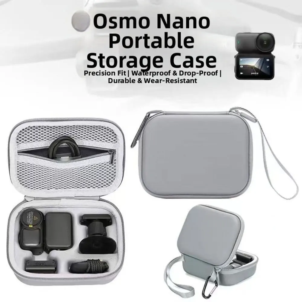 Portable PU Leather Case Storage Bag For DJI Osmo-Nano For Travel & Vlogging Protective Carrying Case Sports Camera Accessories