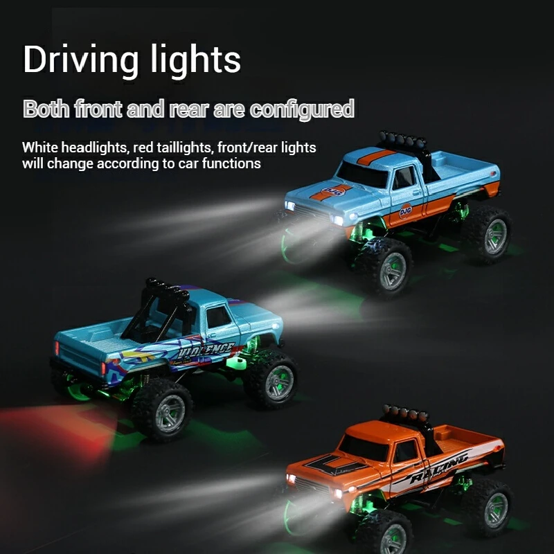 Nieuwe Off Road Hobby 1:64 Speed Mini Off-Road Klimmen Auto Afstandsbediening Auto Legering Koel Licht Schokdemper Kinderen speelgoed