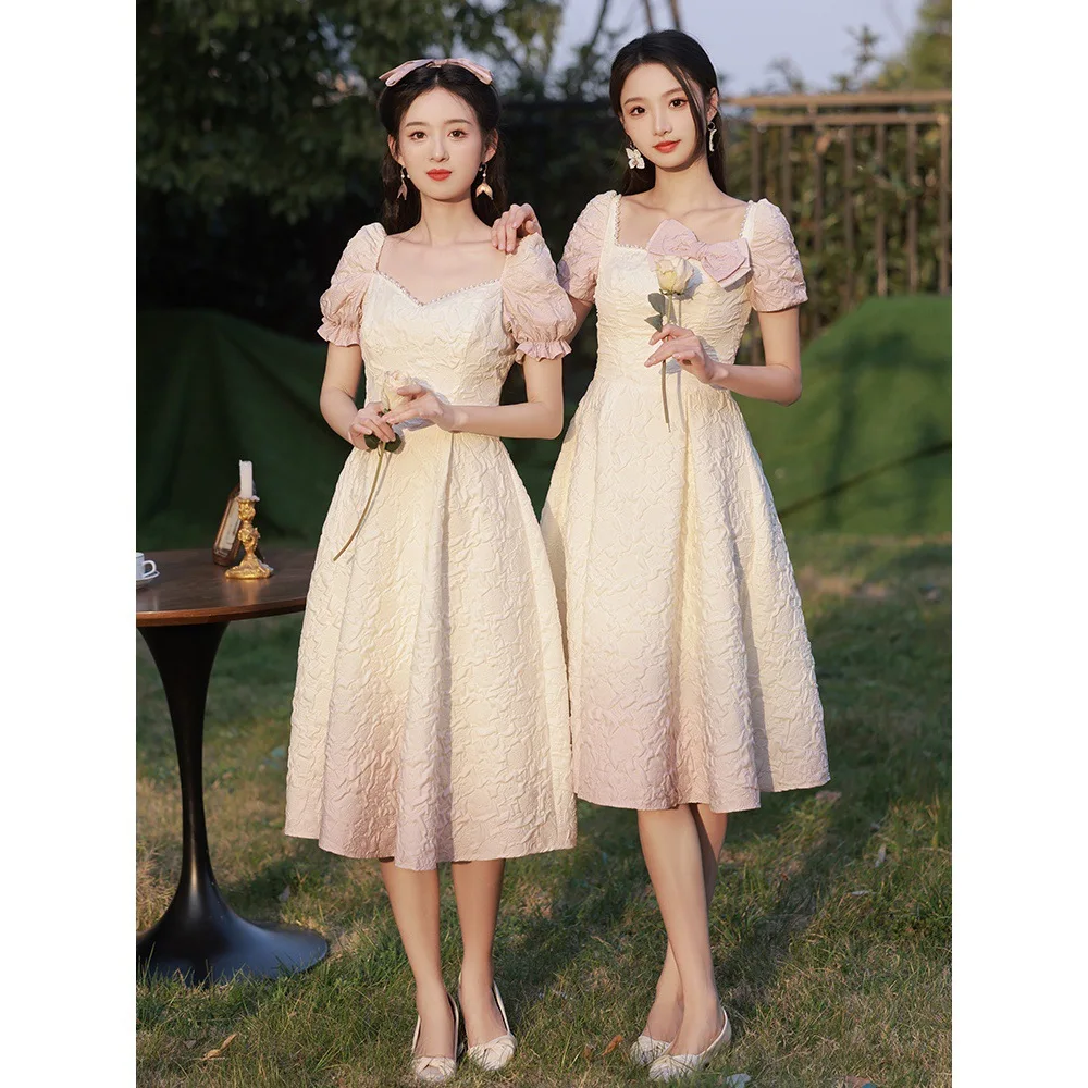 Bridesmaid Dress Spring Daily Style New High Sense Niche Group Registration Certificate for Women