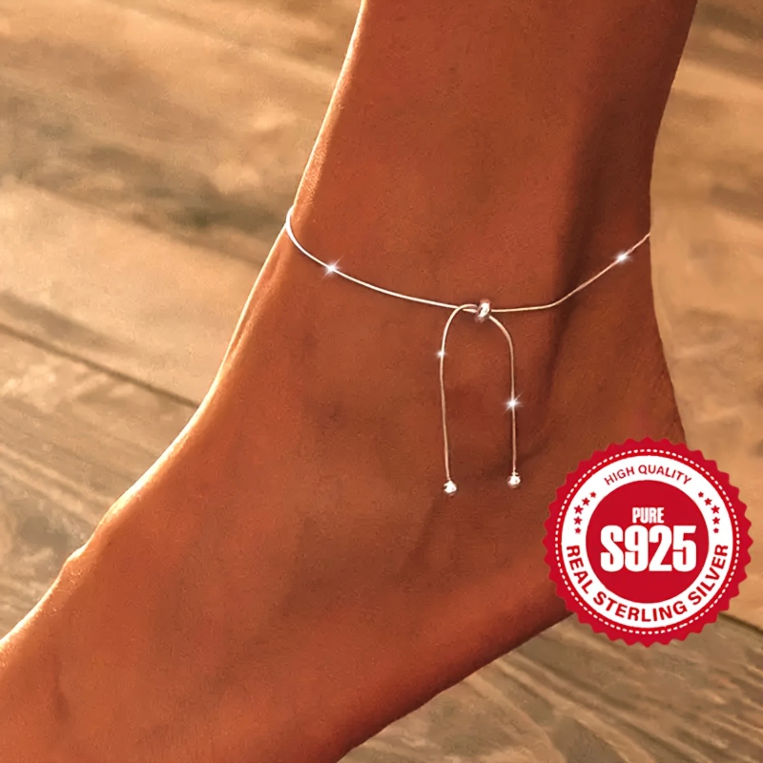 S925 Sterling Silver Paw Charm Adjustable Anklet/Bracelet - Versatile & Elegant Jewelry for Daily Wear or Special Occasions, Per