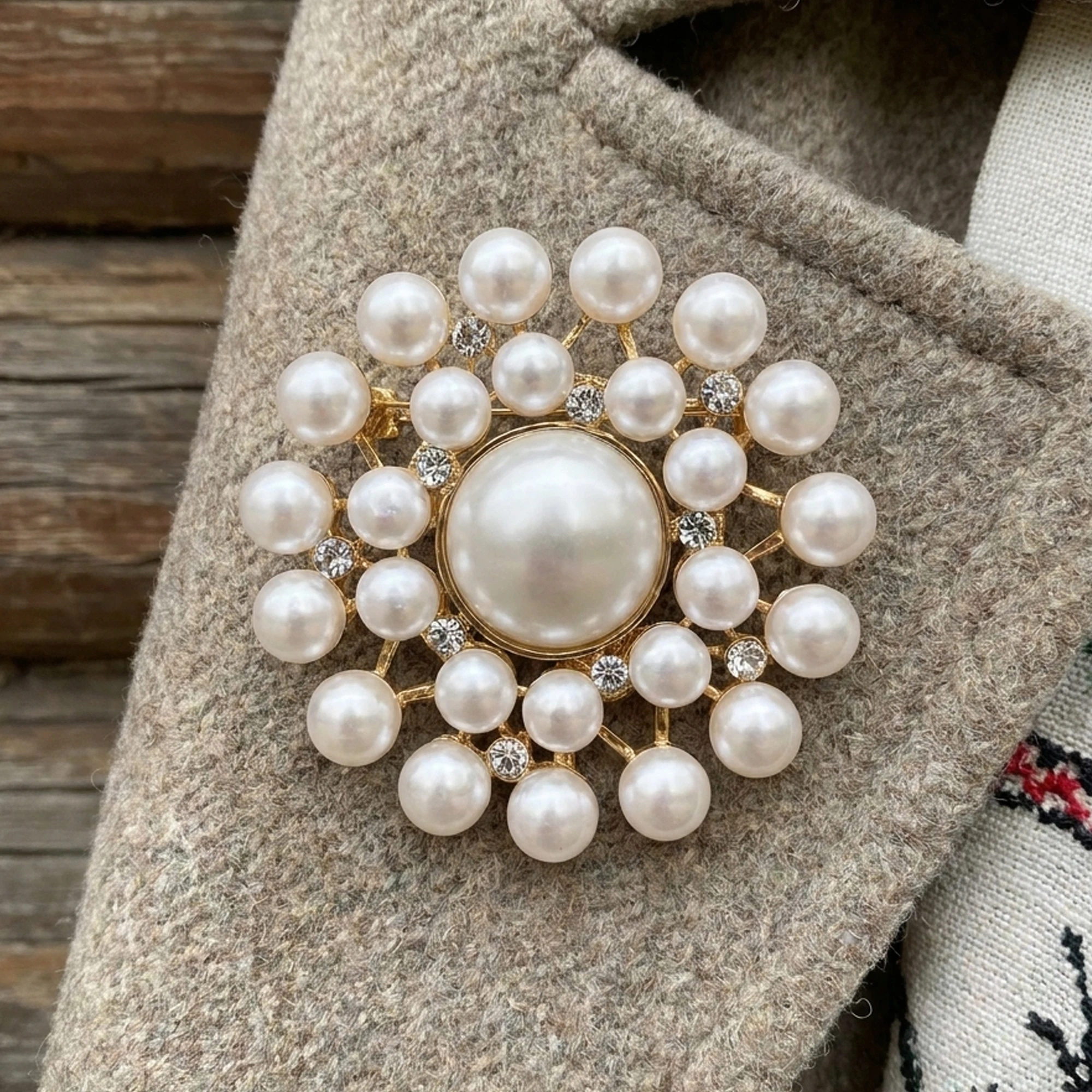 

Fashion Pearl Accessories Brooches for Women Creative Rhinestones Round Pins Friend Event Party New Gifts Jewelry Decoration
