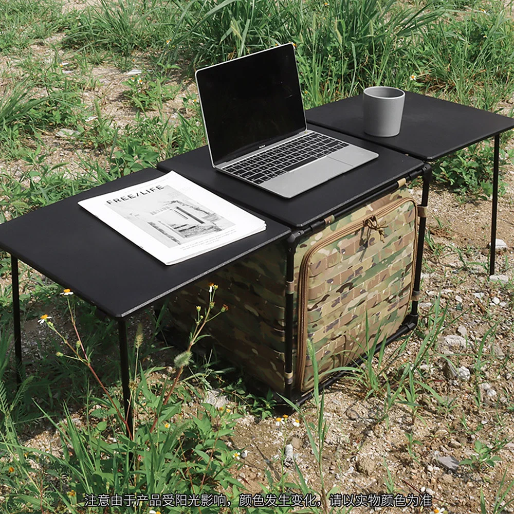 Tactical Field Office Mobile Table Outdoor Camping Portable Desk Foldable Bivouac Tables 3.0 with Storage Bag Large Capacity 5kg