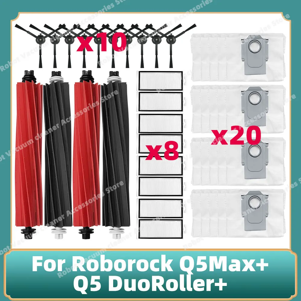 

Compatible For Roborock Q5 Max+ / Q5 DuoRoller+ Main Side Brush Hepa Filter Dust Bag Accessories Replacement Spare Parts