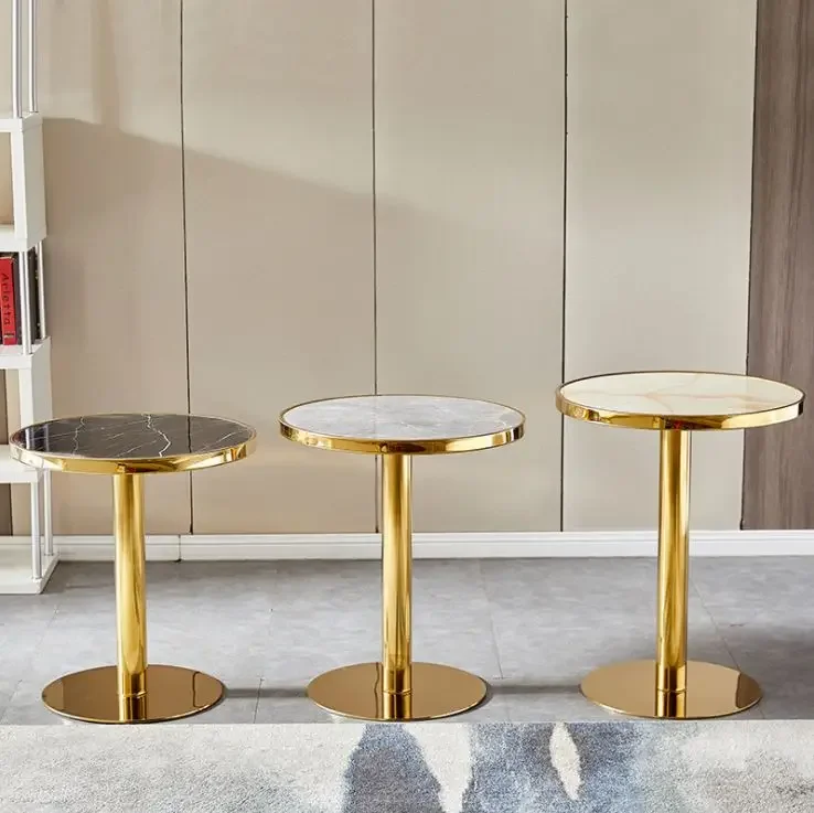 

ABCLight Luxury Marble Round Coffee Table Cafe Leisure Multifunctional Round Table