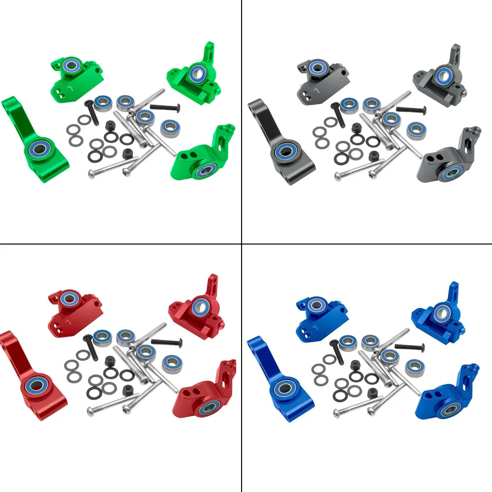 RC Aluminum Front Caster Block&Steering Blocks and Rear Stub Axle Carriers Kit for 1/10 Traxxas 2WD Slash, Stampede, Rustler