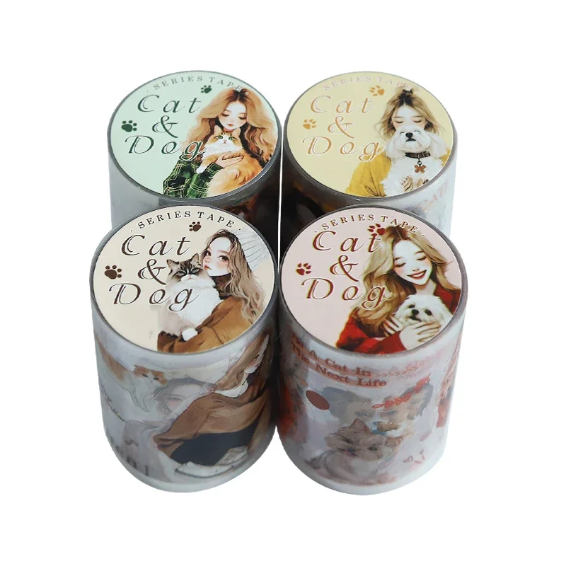 

1Roll 2M Tape kittens PET Puppies cat dog handbook Adhesives loop stickers Supplies Tapes Scrapbooking cut 60mm*2m