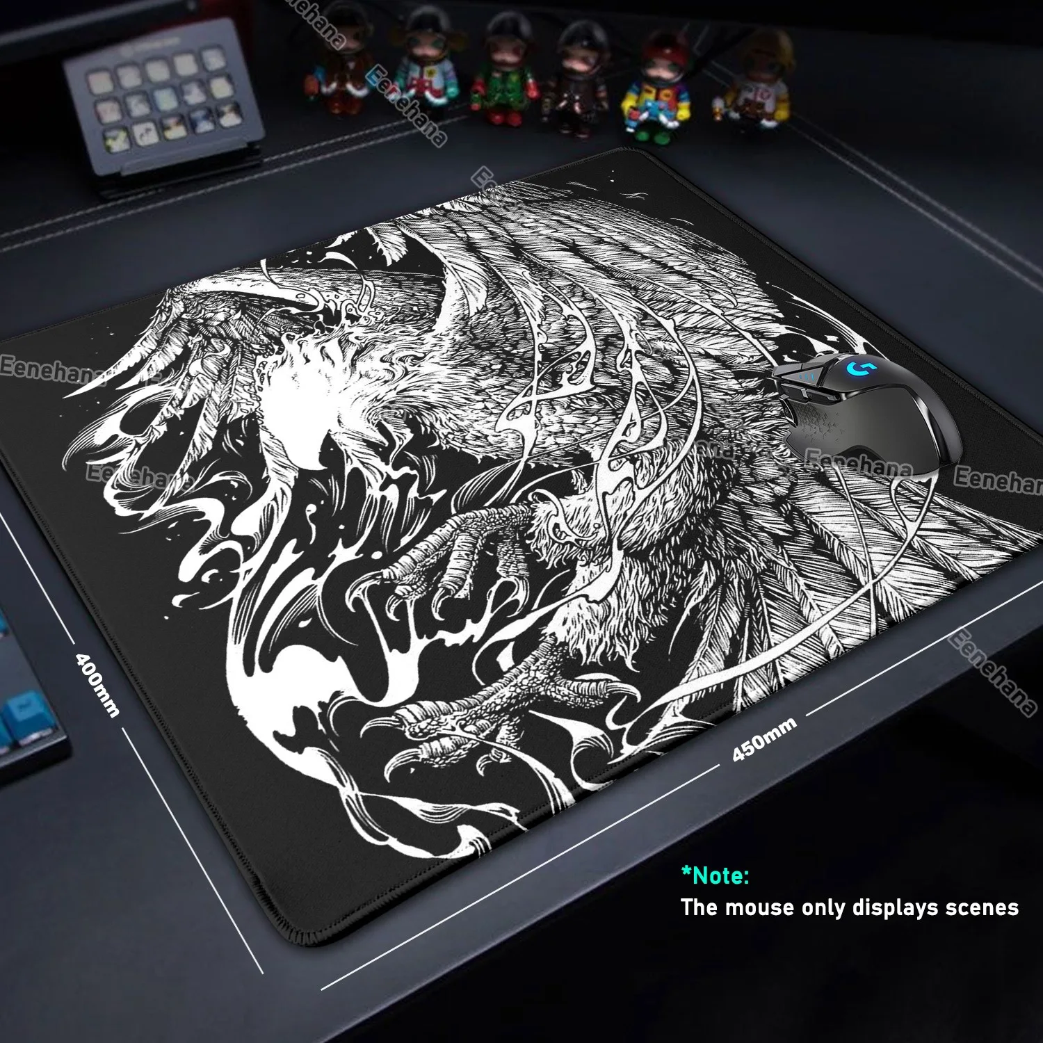 45x40cm Anime Punk Gothic Skeleton Mouse Pad Non-slip Dark Mats Waterproof Keyboard Control E-Sports Office PC Gamer Accessories