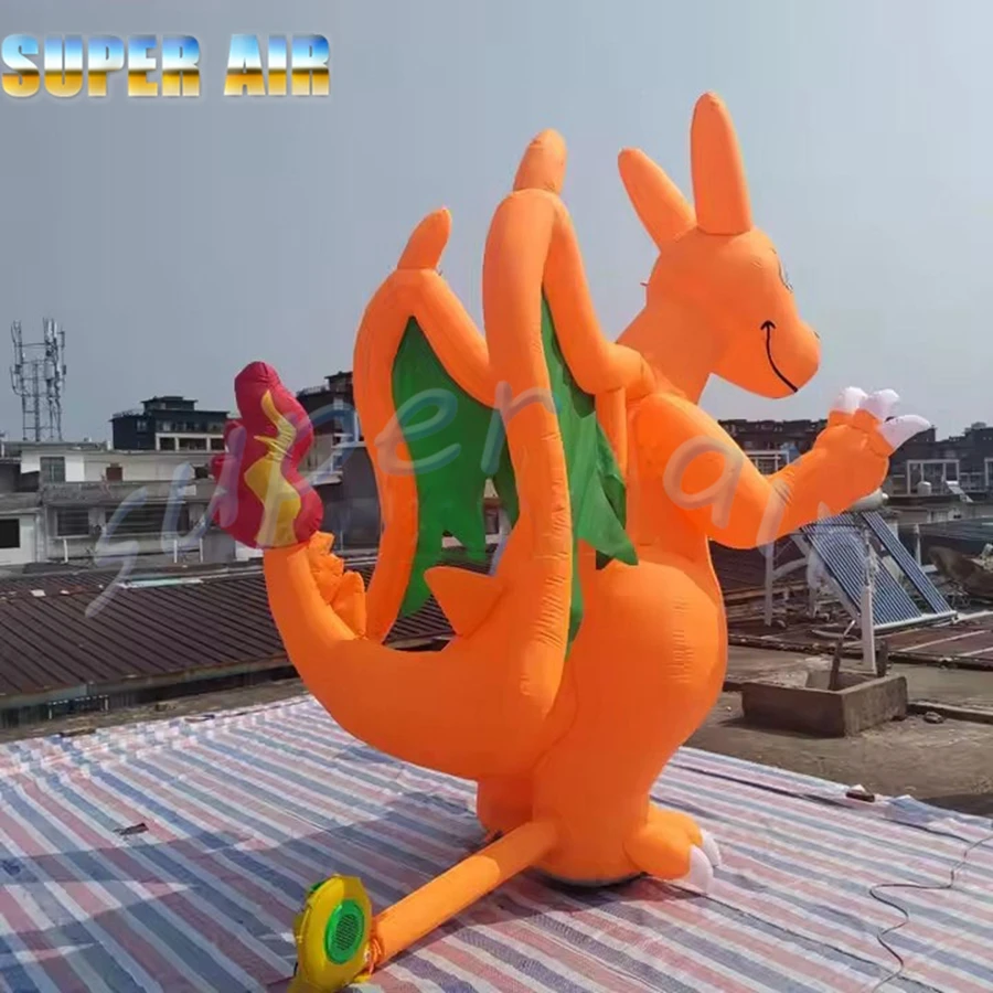 Bonito modelo de charizard de aire, dragón inflables tan lindo para decoración