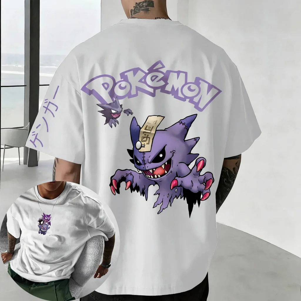 camiseta-unissex-pokemon-anime-gengar-nova-colecao-verao-2026-estilo-americano-casual-camiseta-oversized-de-gramatura-pesada