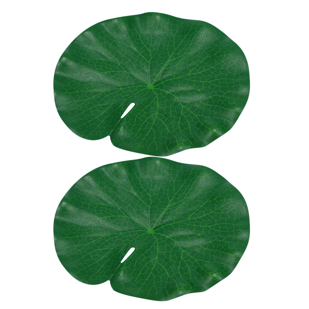 

2Pcs Simulation Lotus Leaves Realistic Floating Pads for Fish Tank Pond Garden Pool EVA Material Long Lasting Artificial Foliage