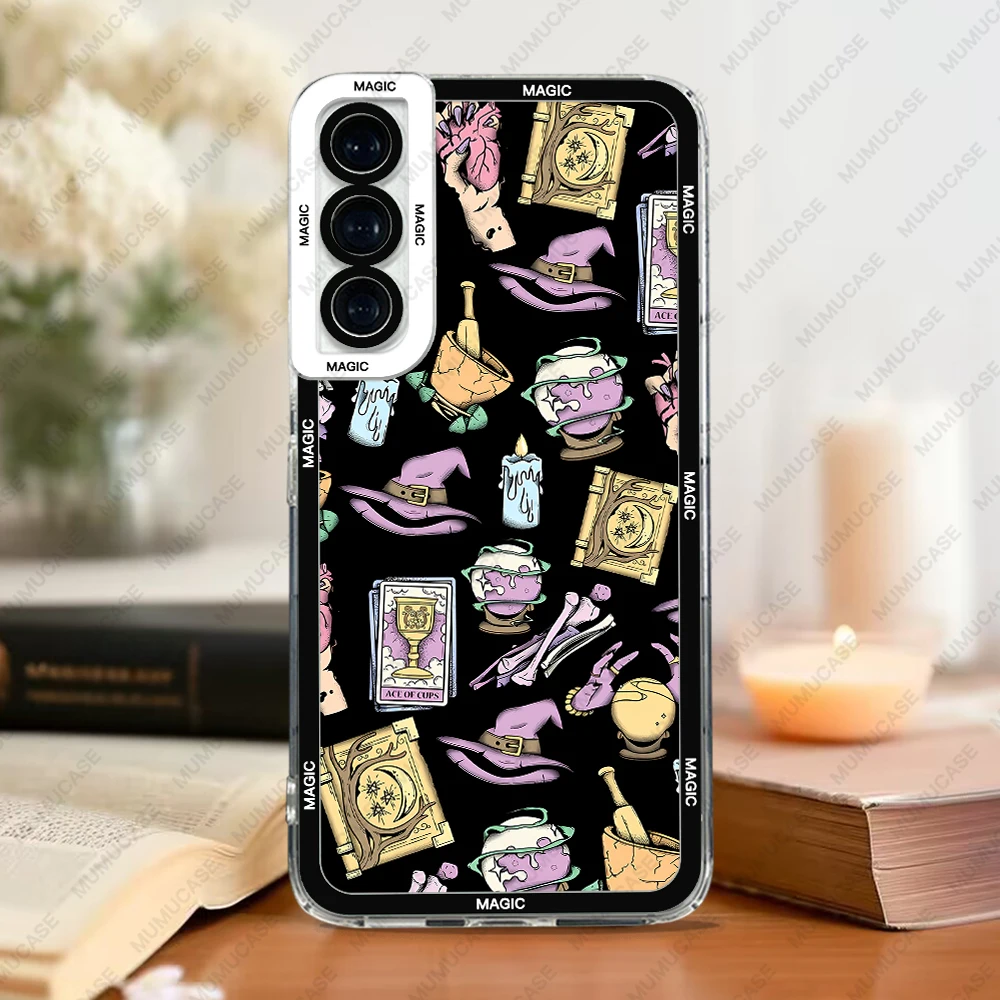 Case For Samsung Galaxy S24 S20 S21 FE S22 S23 Ultra A13 A32 A33 A50 A52 A53 A73 A54 A14 Soft Cover Witch Magic
