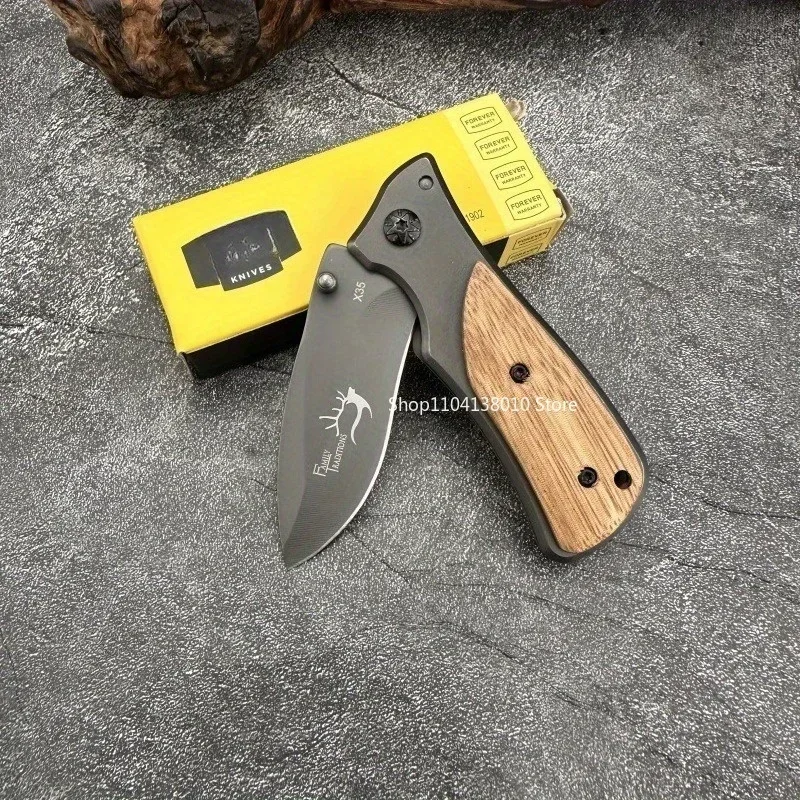 X35 포켓 나이프 야외 캠핑 생존 전술 EDC 휴대용 접는 칼 절단 칼 다기능 창 차단기