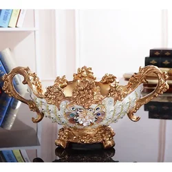 Light Luxury Handmade Fruit Dish - Creative Retro Resin Ornaments European Style Household Paper Towel Box for Living Room Hot