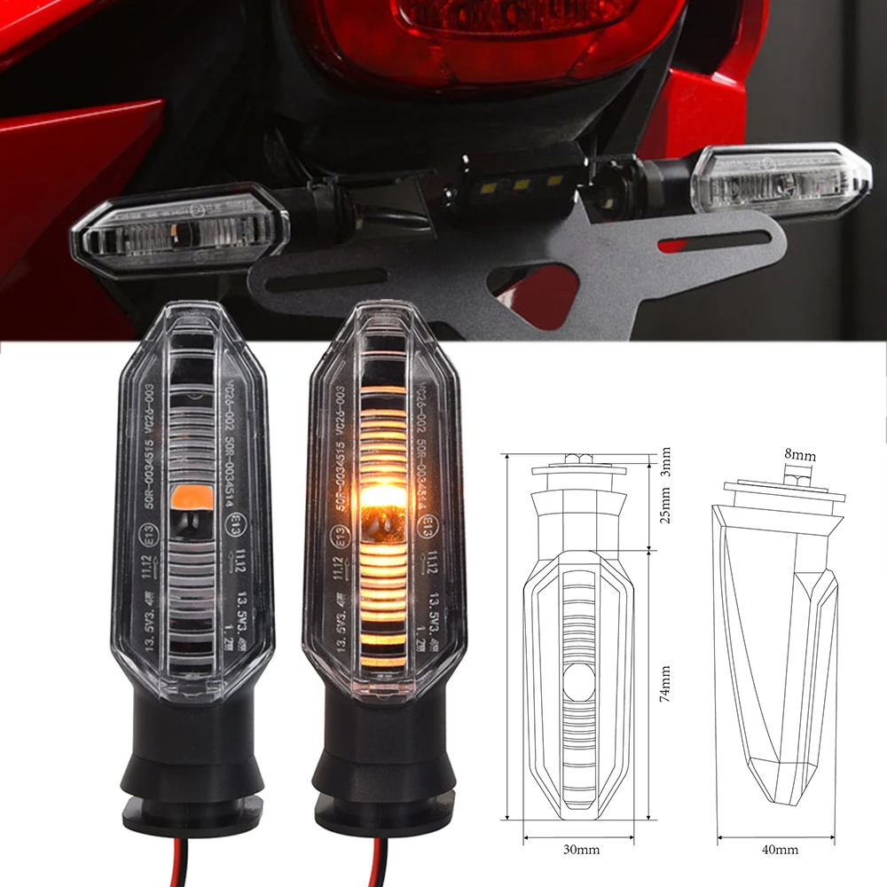 1 Pair Motorcycle LED Turn Signal Light Indicator Warning Blinker Breaking Lights Lamp for Honda RS150 XRE300 CRF300 X-ADV