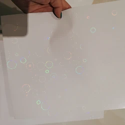 Cinta adhesiva de lámina láser holográfica de fuegos artificiales, laminación en frío en papel plástico, 50 hojas, 210x297 MM, tarjeta de paquete DIY