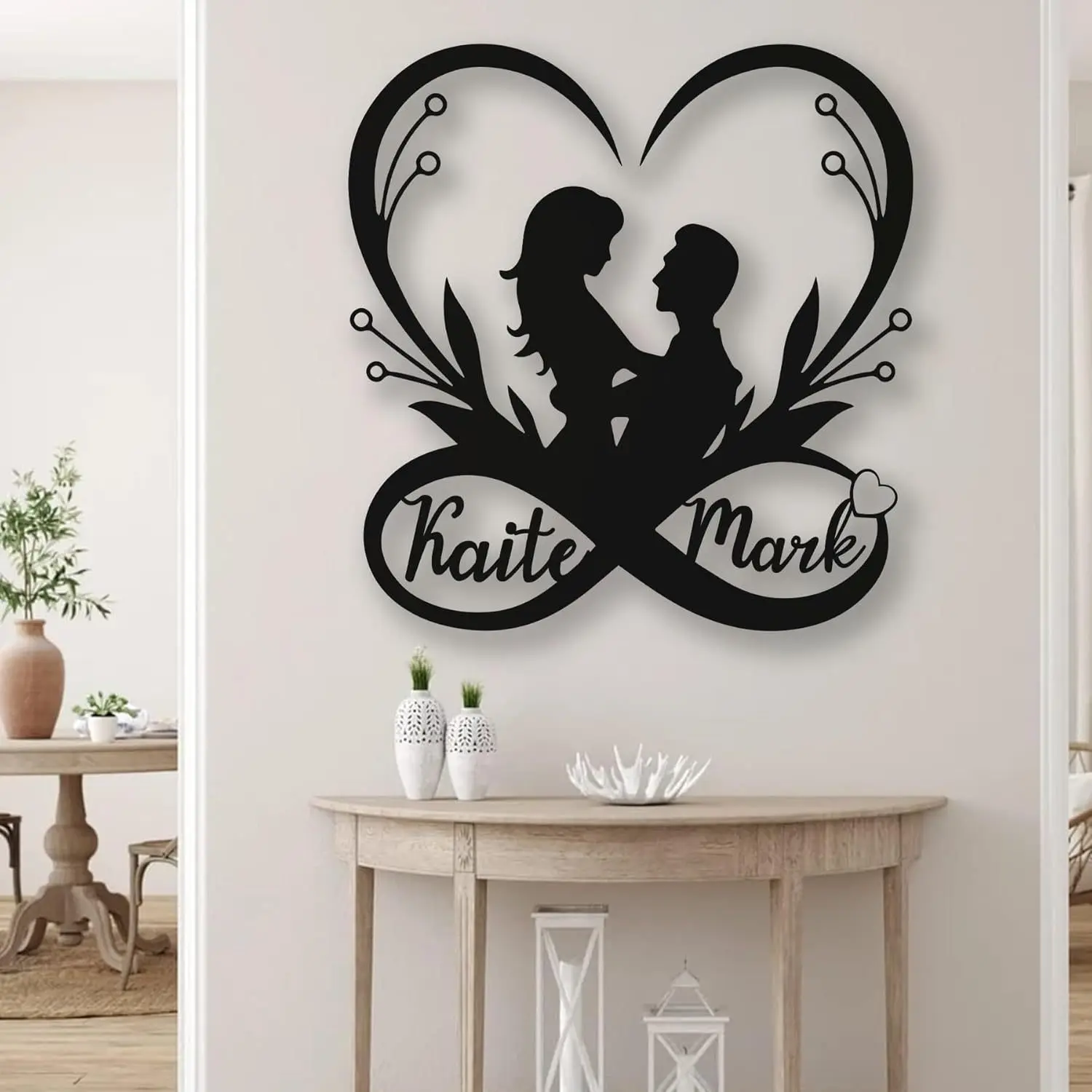 

Custom Heart-Shaped Metal Wall Art for Couples - Personalized with Names And Dates, a Perfect Valentine'S Day Home Decor Gift